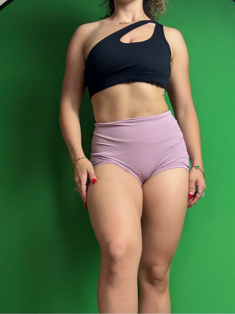 Black one shoulder sports bra
